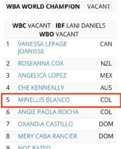 ranking AMB FEMENINO PESO PESADO