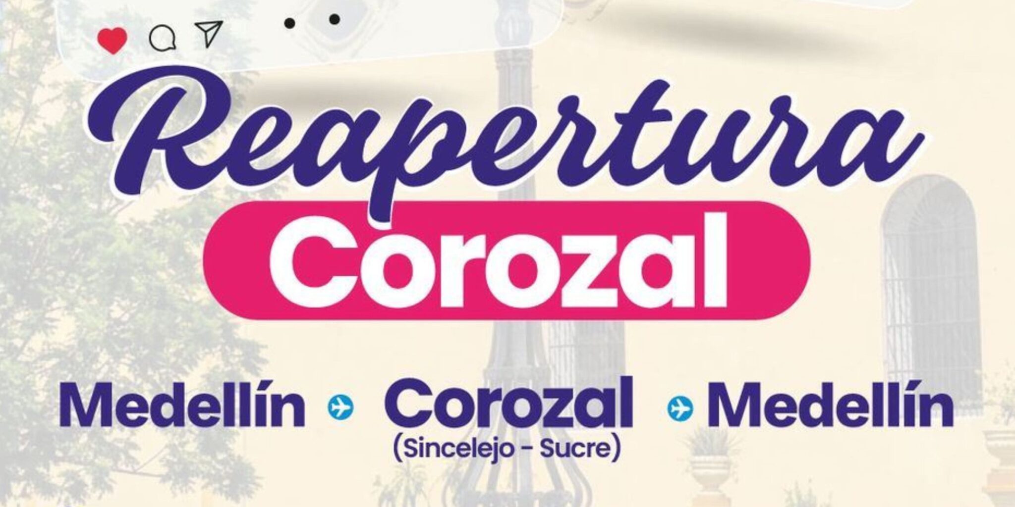 Moon Flights reactiva ruta Medellín-Corozal