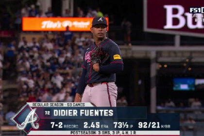 Didier Fuentes en el montículo.