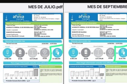 Comparativa de los recibos de julio y septiembre.